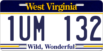 WV license plate 1UM132