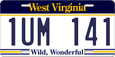 WV license plate 1UM141