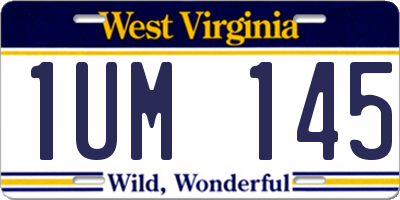 WV license plate 1UM145