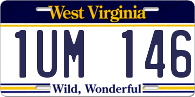 WV license plate 1UM146