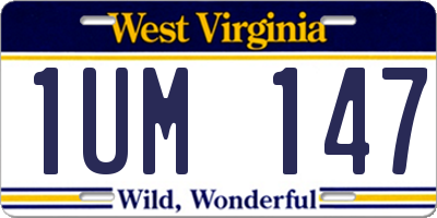 WV license plate 1UM147