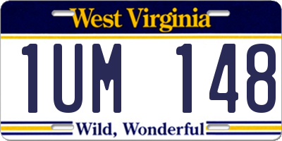 WV license plate 1UM148