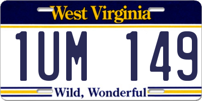 WV license plate 1UM149