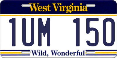 WV license plate 1UM150