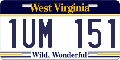 WV license plate 1UM151