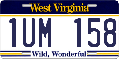 WV license plate 1UM158