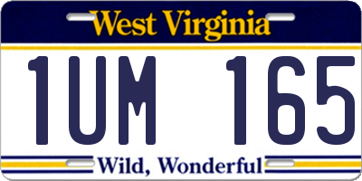 WV license plate 1UM165