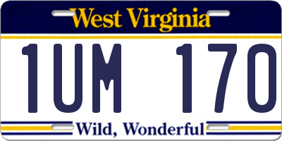 WV license plate 1UM170