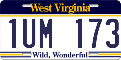 WV license plate 1UM173