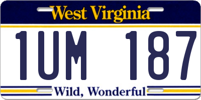 WV license plate 1UM187