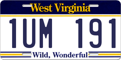 WV license plate 1UM191
