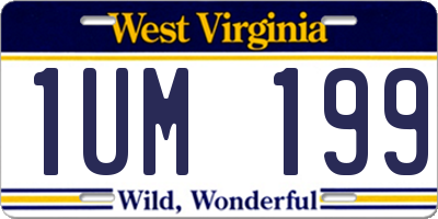 WV license plate 1UM199