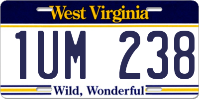 WV license plate 1UM238
