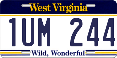 WV license plate 1UM244