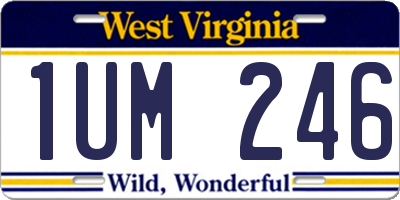 WV license plate 1UM246