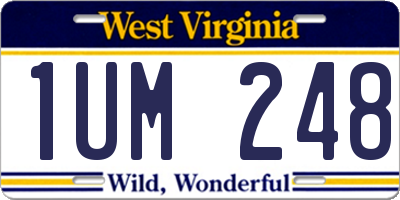 WV license plate 1UM248