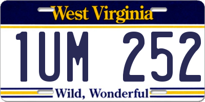 WV license plate 1UM252