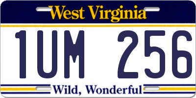 WV license plate 1UM256
