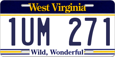 WV license plate 1UM271