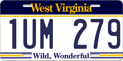 WV license plate 1UM279