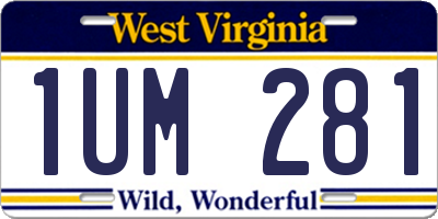 WV license plate 1UM281