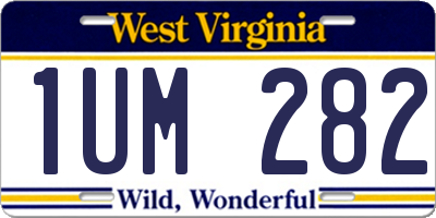WV license plate 1UM282