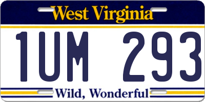WV license plate 1UM293