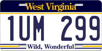 WV license plate 1UM299