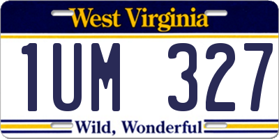 WV license plate 1UM327