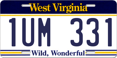 WV license plate 1UM331