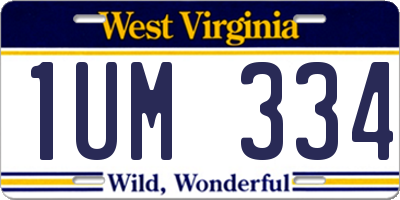 WV license plate 1UM334
