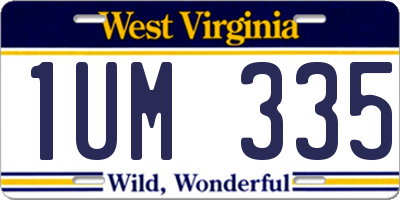 WV license plate 1UM335