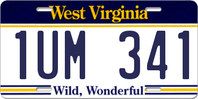 WV license plate 1UM341