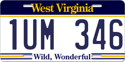 WV license plate 1UM346