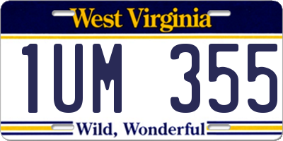 WV license plate 1UM355