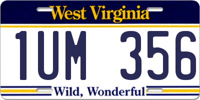 WV license plate 1UM356