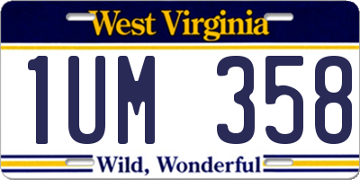 WV license plate 1UM358