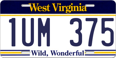WV license plate 1UM375