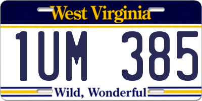 WV license plate 1UM385