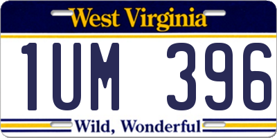 WV license plate 1UM396