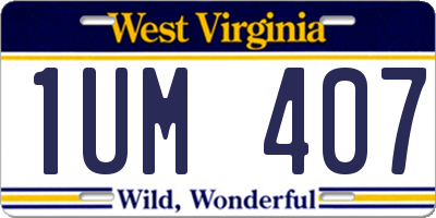 WV license plate 1UM407