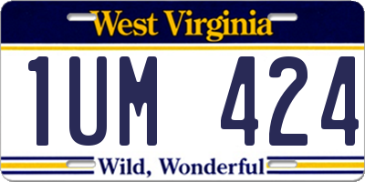 WV license plate 1UM424