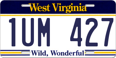 WV license plate 1UM427