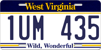 WV license plate 1UM435