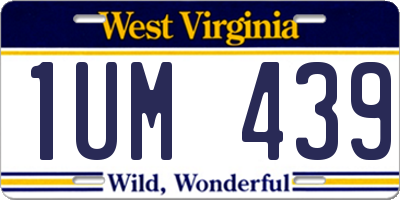 WV license plate 1UM439