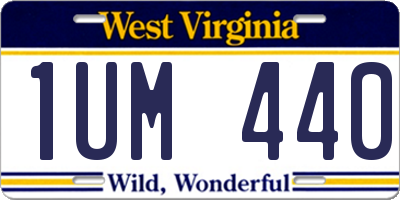 WV license plate 1UM440