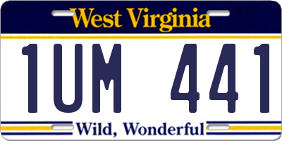 WV license plate 1UM441