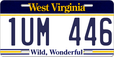 WV license plate 1UM446