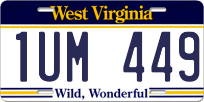 WV license plate 1UM449