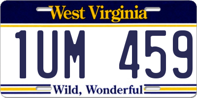 WV license plate 1UM459